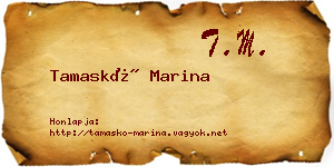 Tamaskó Marina névjegykártya